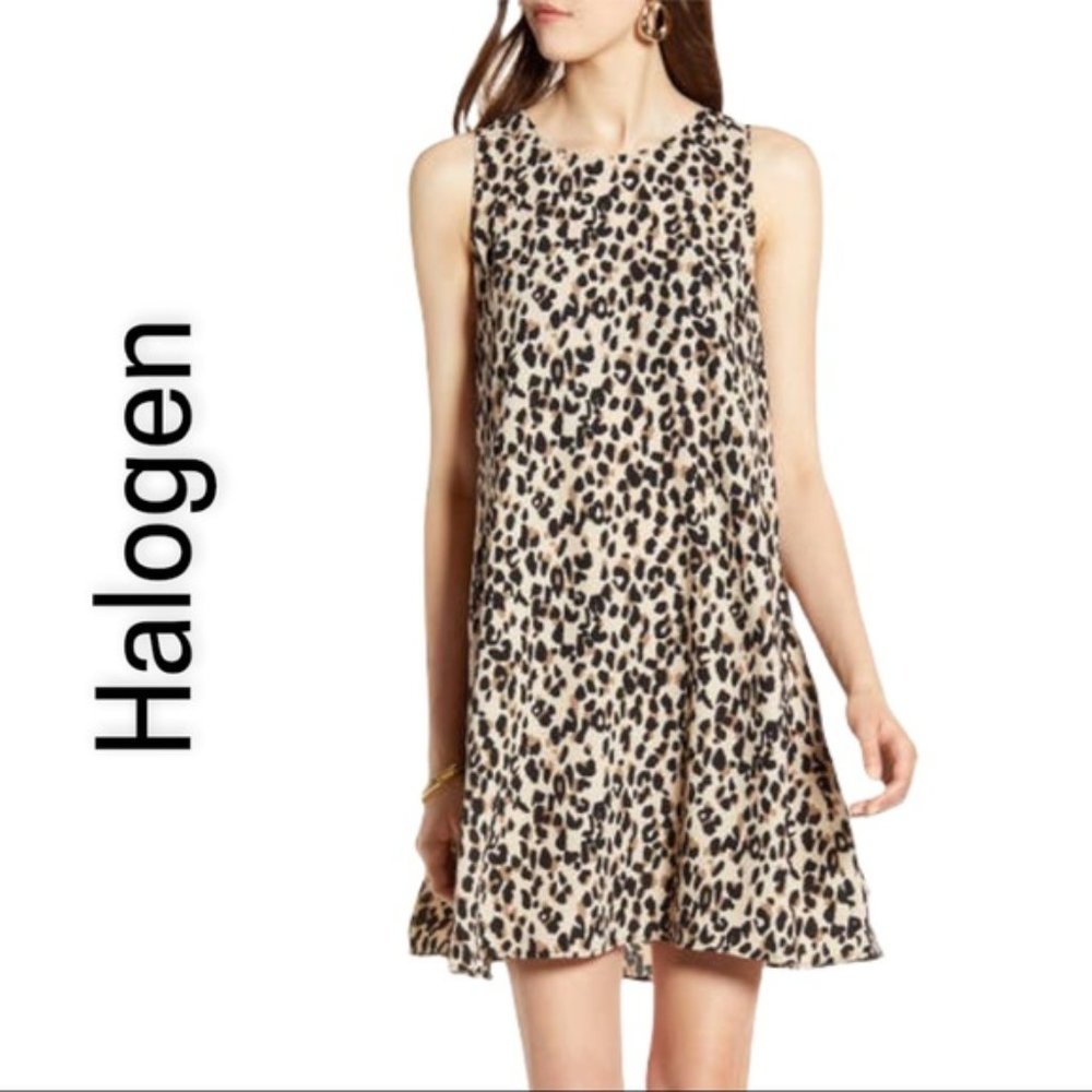 Halogen Cheetah Print A-Line Swing Dress